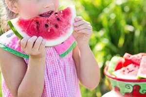 watermelon summer little girl eating watermelon food 1